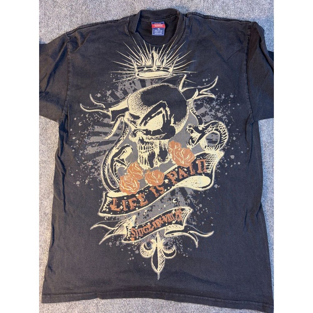 Jordan Craig T Shirt Mens XL Black Skull Graphic Short Sleeve Crew Neck Pullover